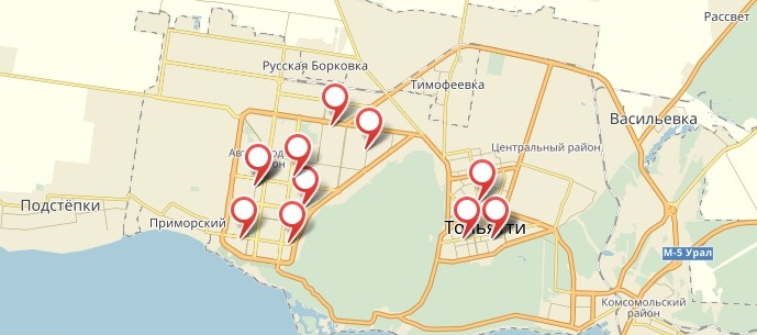 1xbet - Тольятти: адреса ППС на карте